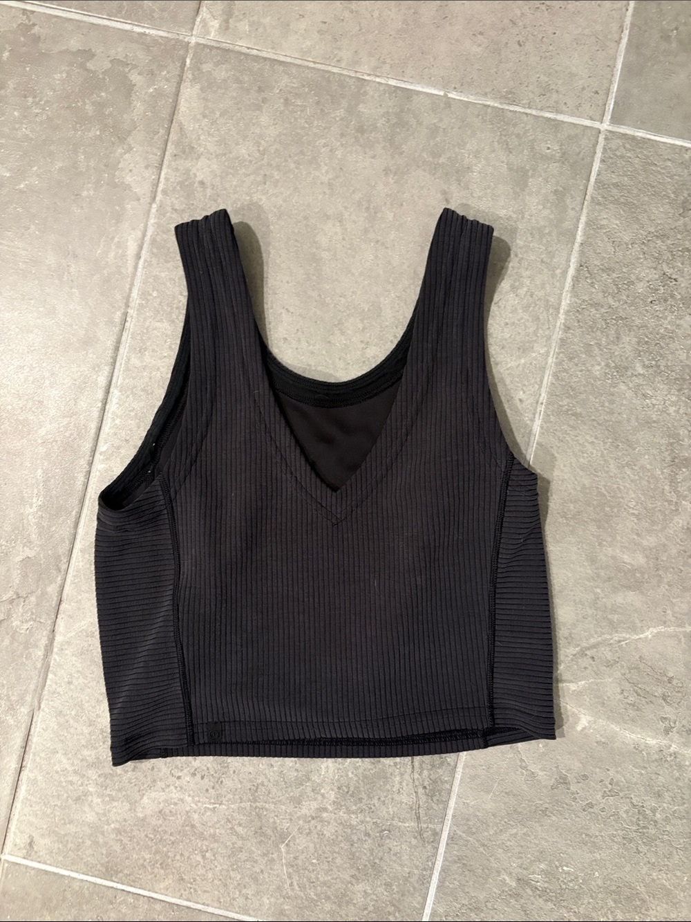 lululemon athletica Black Ribbed V-Neck Cropped Tank